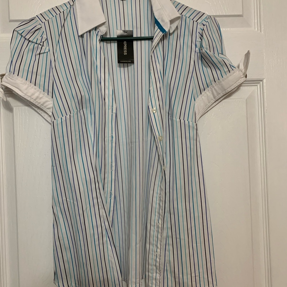 Express Blue Striped Women’s Shirt